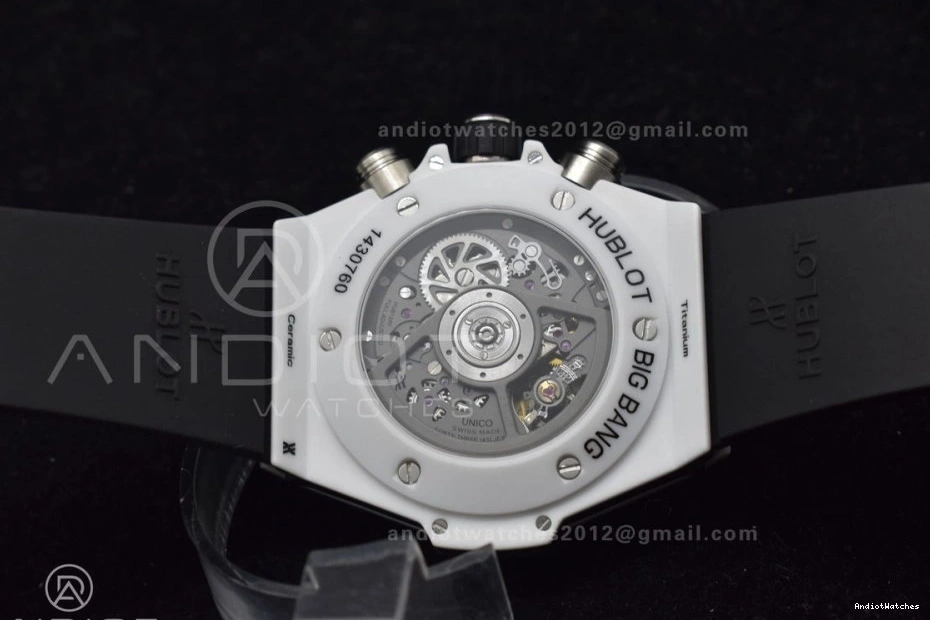 Best Rubber on Unico 516 Edition A Dial Packable 1:1 Ceramic ZF Bang Strap Big Skeleton White White 0814